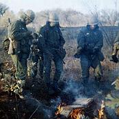 Trying to get warm during the last of our training at Ft. Riley.
                             November 1966.

