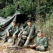 008                   Left to right, Jack Palmer, Dave Rickels and Cecil Clubb
                                     Basic Unit Training at Ft Riley Kansas, about Aug. 1966.
