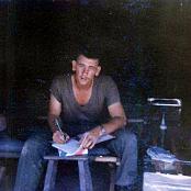 Troy O’Quinn writing a letter home, in 3rd platoon hut Rach
                                    Kien may 1967. Probably responding to the Dear John letter
                                    He received. Sorry Troy.

